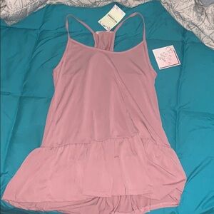 S Rose colored racer back stretchy shirt